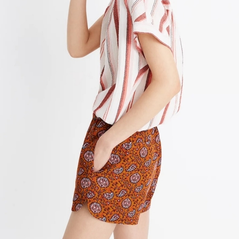 Madewell Drapey pull-on paisley shorts Size XS E 158 - Picture 2 of 7